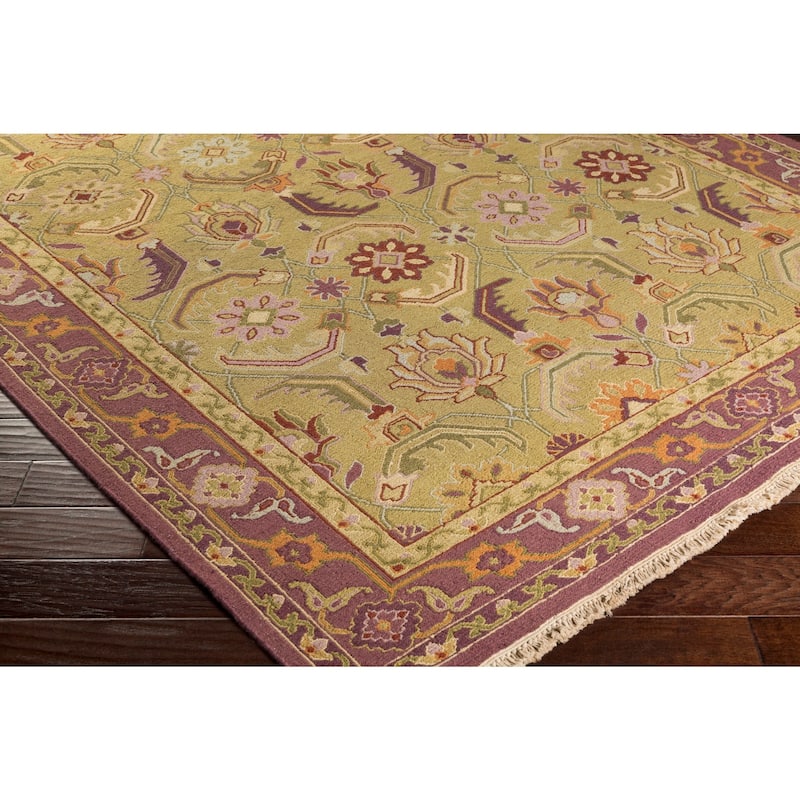 Hand-Knotted Kari Border New Zealand Wool Area Rug