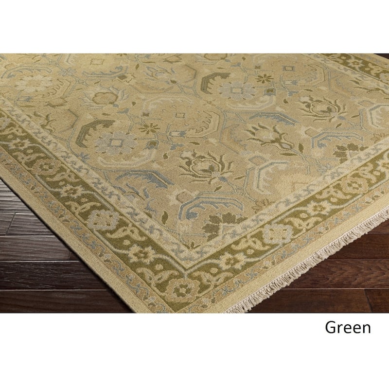 Hand-Knotted Kari Border New Zealand Wool Area Rug