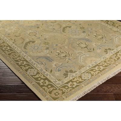 Hand-Knotted Kari Border New Zealand Wool Area Rug