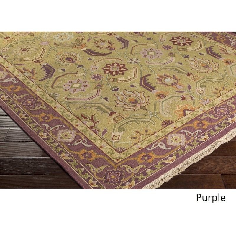 Hand-Knotted Kari Border New Zealand Wool Area Rug