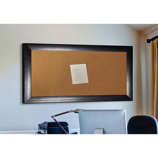 American Made Rayne Stitched Black Leather Corkboard
