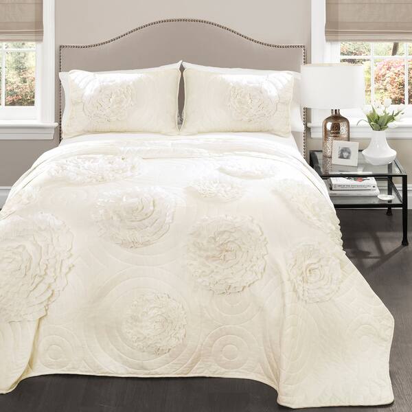Shop Lush Decor Serena Ivory 3 Piece Quilt Set Free Shipping