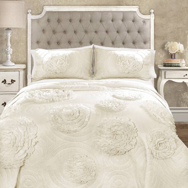 Lush Decor Serena Ivory 3 Piece Quilt Set 21426710 Lush Decor Serena Ivory 3 Piece