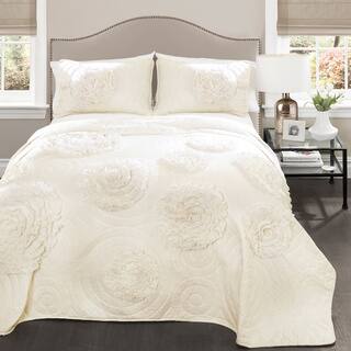 Lush Decor Serena Ivory 3 Piece Quilt Set 11874849 Serena Ivory 3 Piece Quilt Set