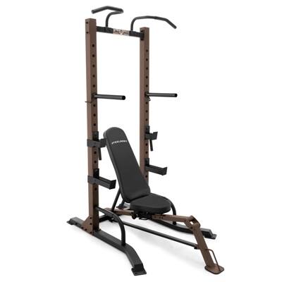 Steel Body Power Tower and Fold-up Bench Home Gym Equipment