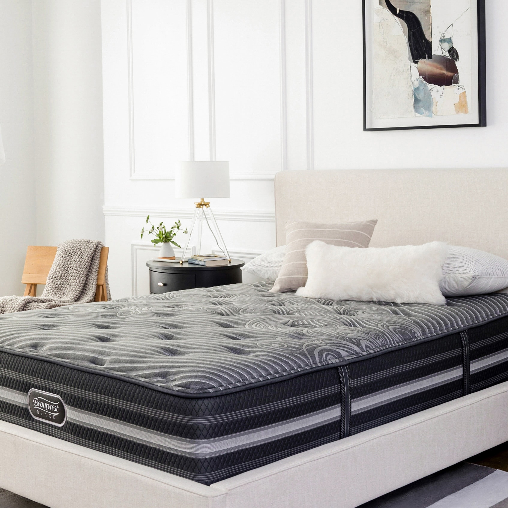 Shop Beautyrest Black Katarina Plush Pillow Top Queen Size