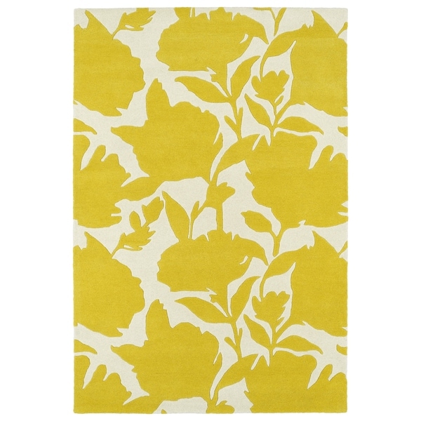 Shop HandTufted Seldon Yellow Floral Shadow Rug 8' x 10' On Sale