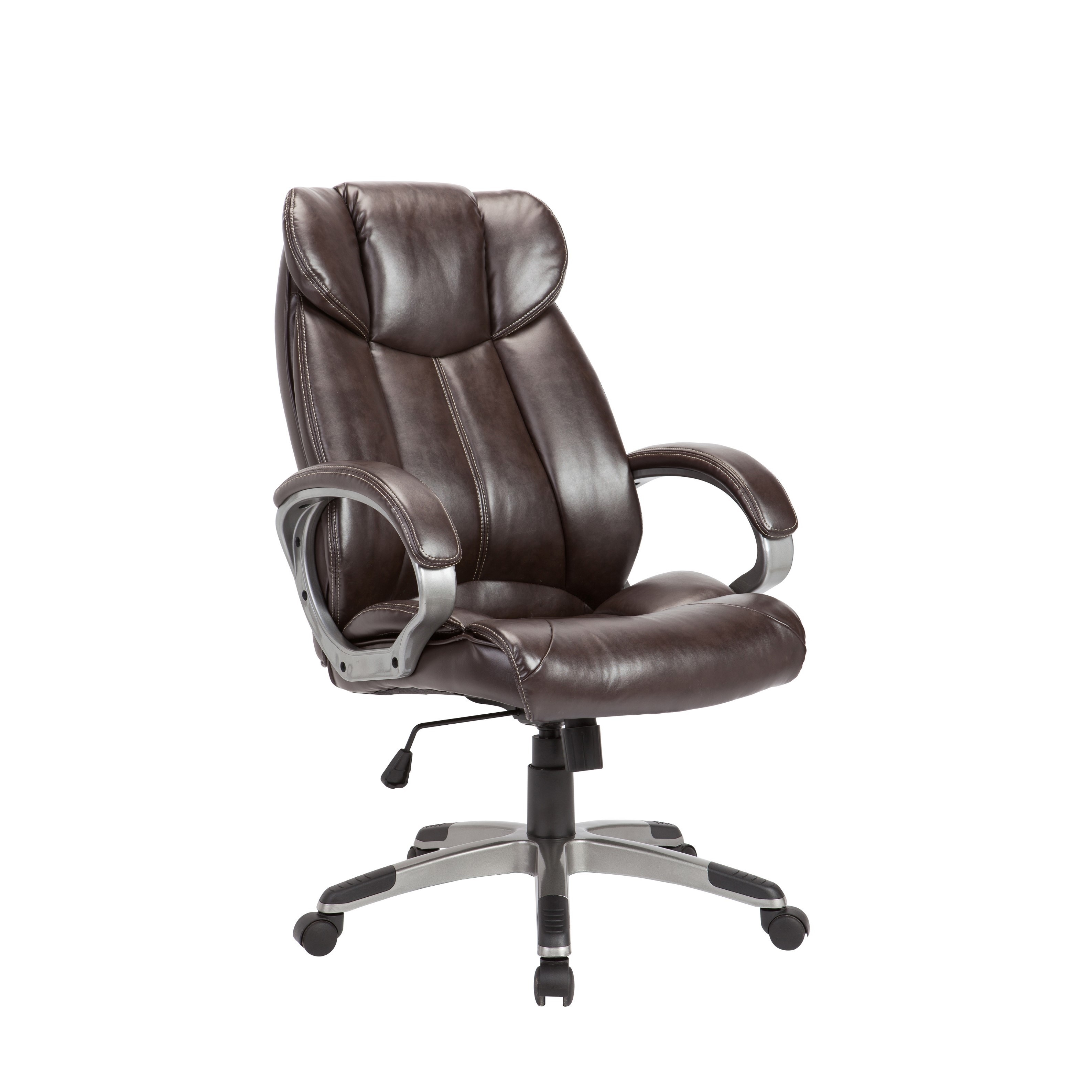 AC Pacific Brown Powder-coated Adjustable Swivel Office Chair