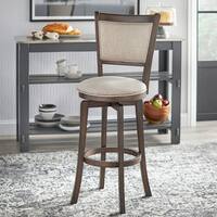 Simple Living French Country Rubberwood/ Fabric 30-inch Swivel Bar Stool