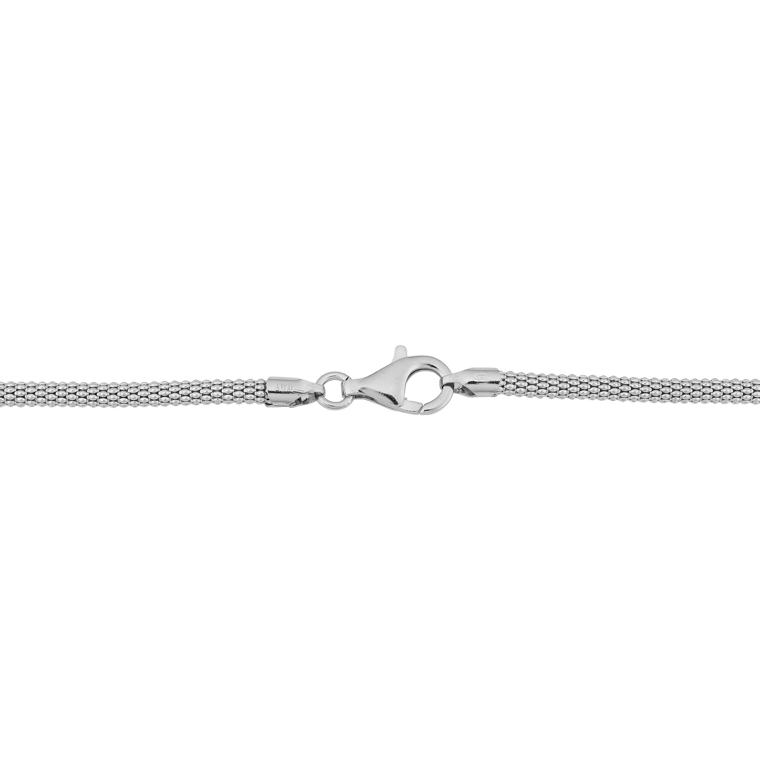 18k Gold Plated Sterling Silver 5mm Popcorn Mesh Chain Bracelet 7.5in