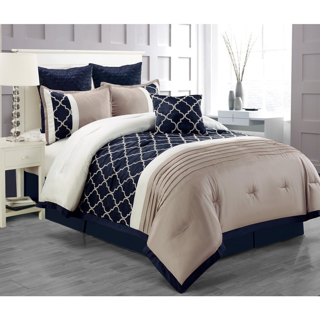 Shop Central Park Taupe 7 Piece Comforter Set Free Shipping