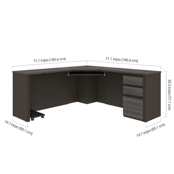 Shop Bestar Prestige 3 Drawer Corner Desk On Sale Free