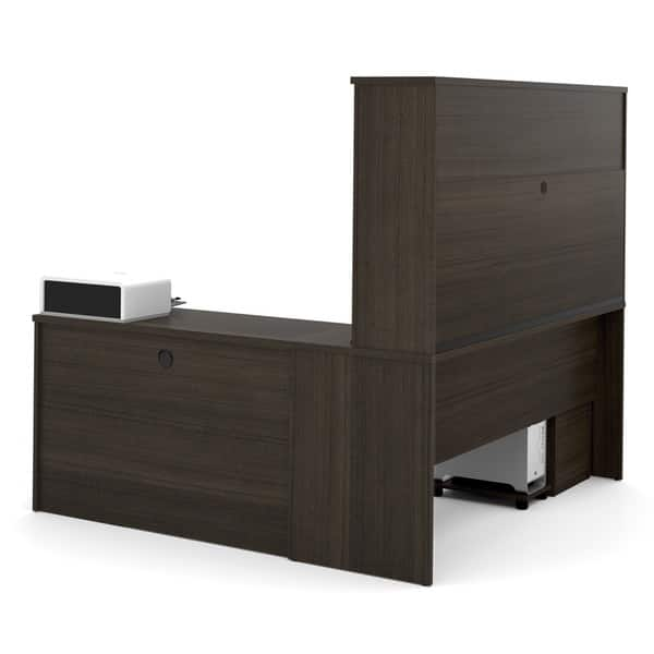 Shop Bestar Embassy 71 L Shaped Desk With Hutch Free Shipping