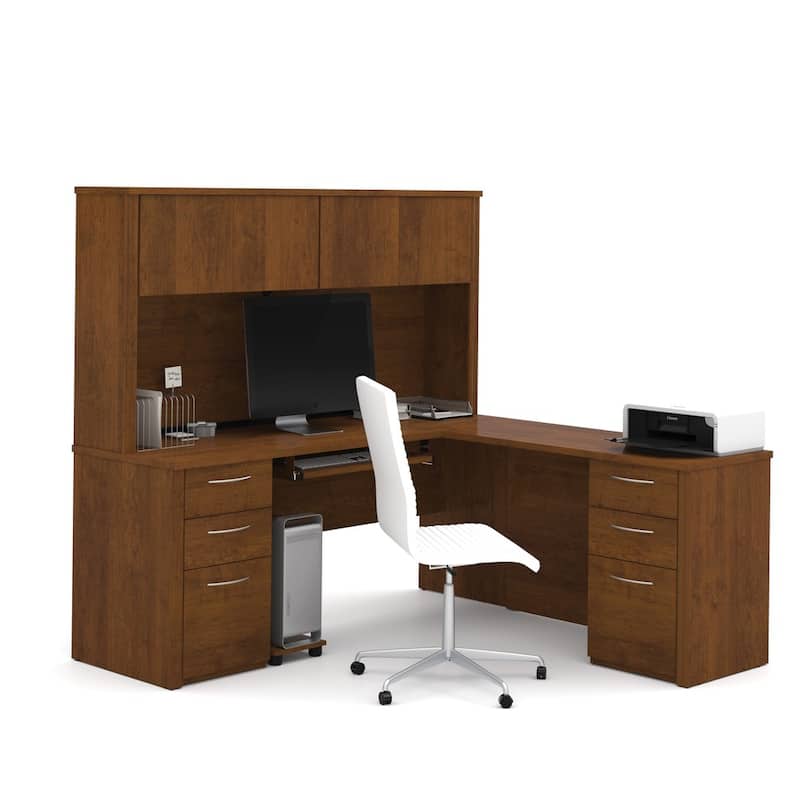 Bestar Embassy 71" L-shaped desk with hutch