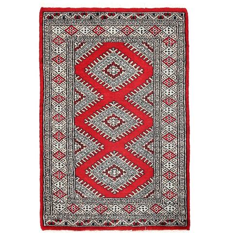 HERAT ORIENTAL Handmade One-of-a-Kind Bokhara Wool Rug - 2'1 x 3'2