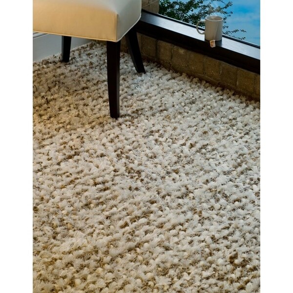 Safavieh Handmade Aspen Shag White/ Beige Wool Large Area Rug - 10' x 14'
