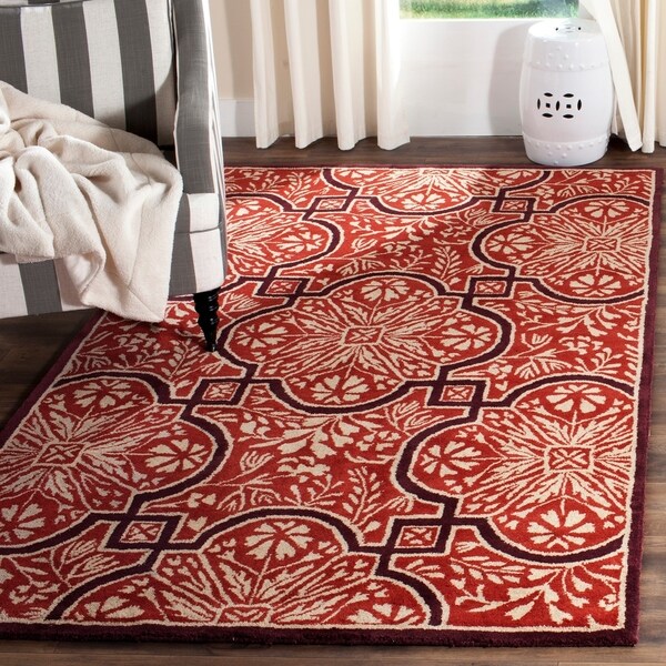 Martha Stewart by Safavieh French Painted Avignon Vermillion Wool Rug - 9' x 12'