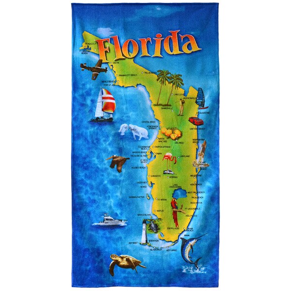 Florida Map Beach Towel 30 X60 Fab360a4 6365 408c Ac4f B90563e07f4d 600 