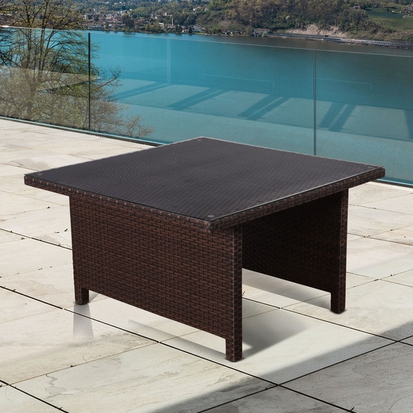 Shop Atlantic Modena Square Brown Low Patio Dining Table ...