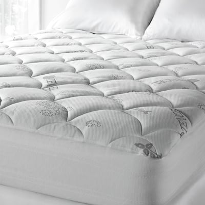 Soft Spa Luxe Cool Touch Deep Pocket Mattress Pad - White