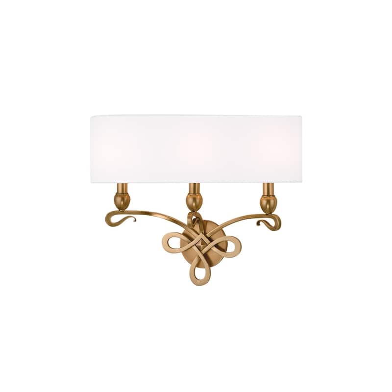 Hudson Valley Pawling 3 Light Brass Wall Sconce