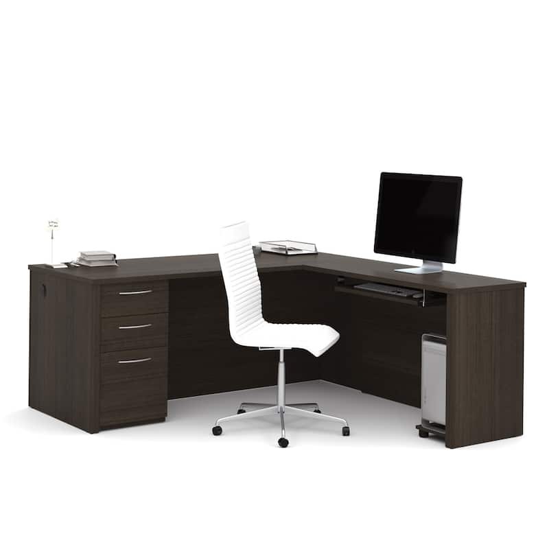 Bestar Embassy 71 inch L-shaped desk - Dark Chocolate