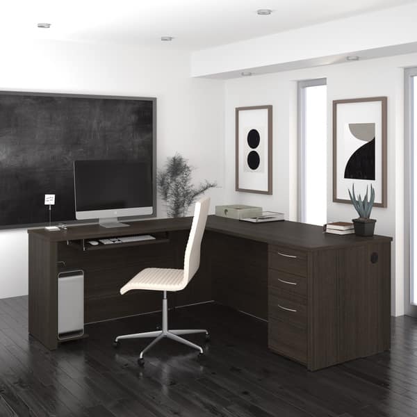 Shop Bestar Embassy 71 Inch L Shaped Desk Free Shipping Today