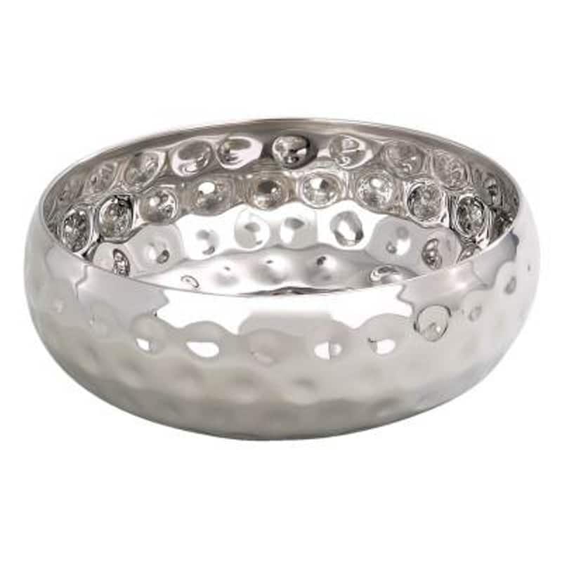 Heim Concept 12" Bolt Hammered Stainless Steel Salad Bowl
