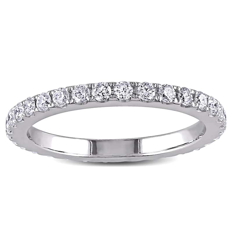 Miadora Signature Collection 14k White Gold 1 1/8ct TDW Diamond Eternity Ring