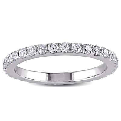 Miadora Signature Collection 14k White Gold 1 1/8ct TDW Diamond Eternity Ring