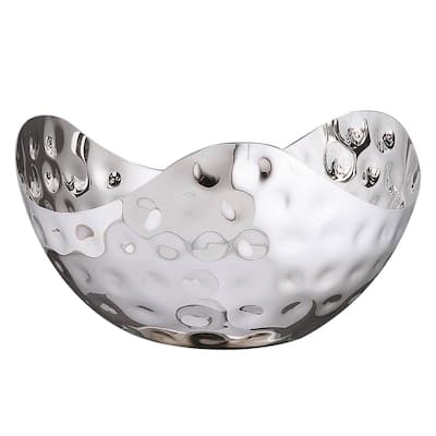 Heim Concept 10" Bolt Hammered Stainless Steel Triangular Bowl
