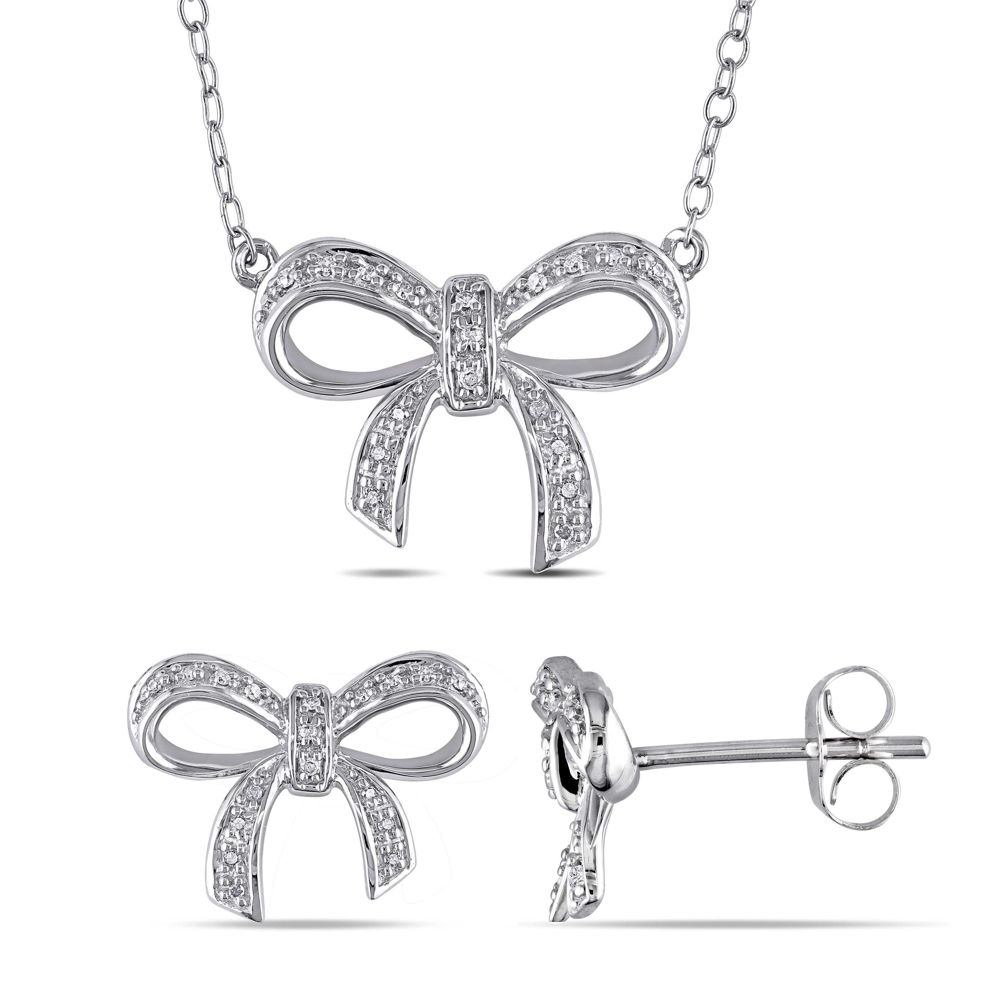 oNecklace Bow Shaped Earrings