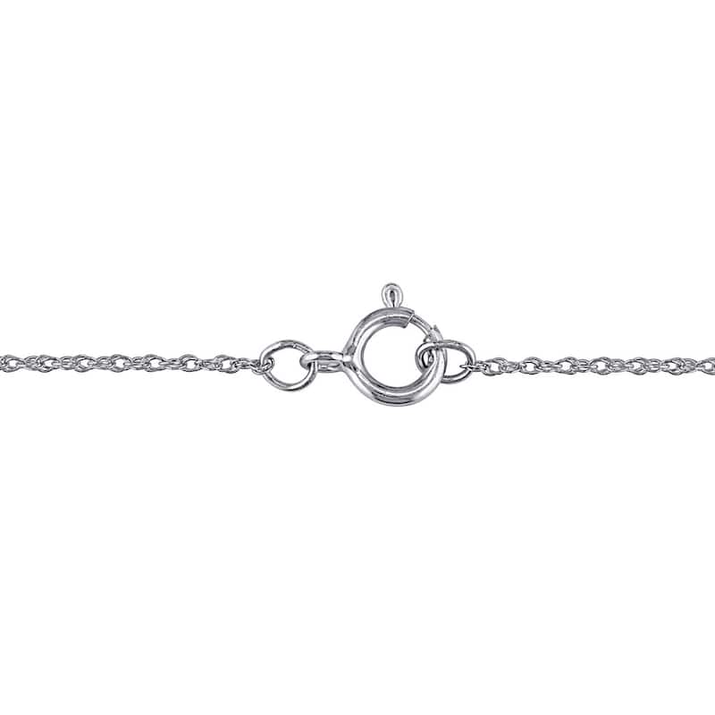 Miadora 10k White Gold 1/4ct TDW Diamond Heart Necklace