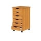preview thumbnail 2 of 6, Adeptus Original Roll Cart, Solid Wood, 6 Drawer Roll Cart, Med Pine