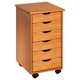 Adeptus Original Roll Cart, Solid Wood, 6 Drawer Roll Cart, Med Pine ...