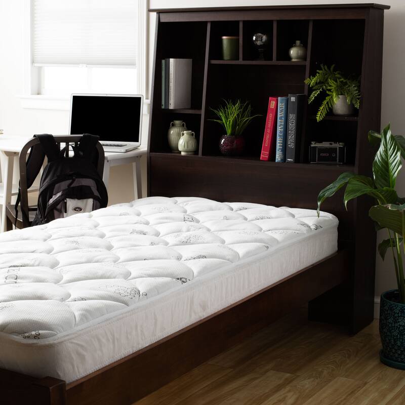Twin XL Dorm University Soft Spa Luxe Plush Cool Touch Tencel Blend Mattress Pad - White