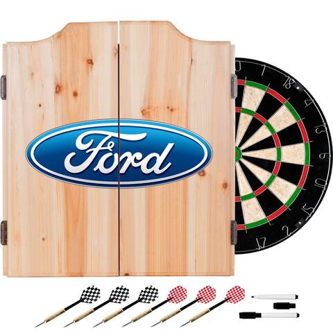 Ford Dart Cabinet Set with Darts and Board - Ford Oval
