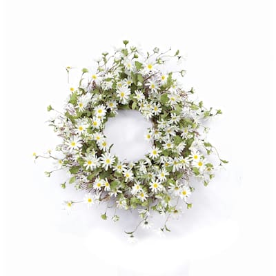 Daisy Indoor/Outdoor Artificial Wreath