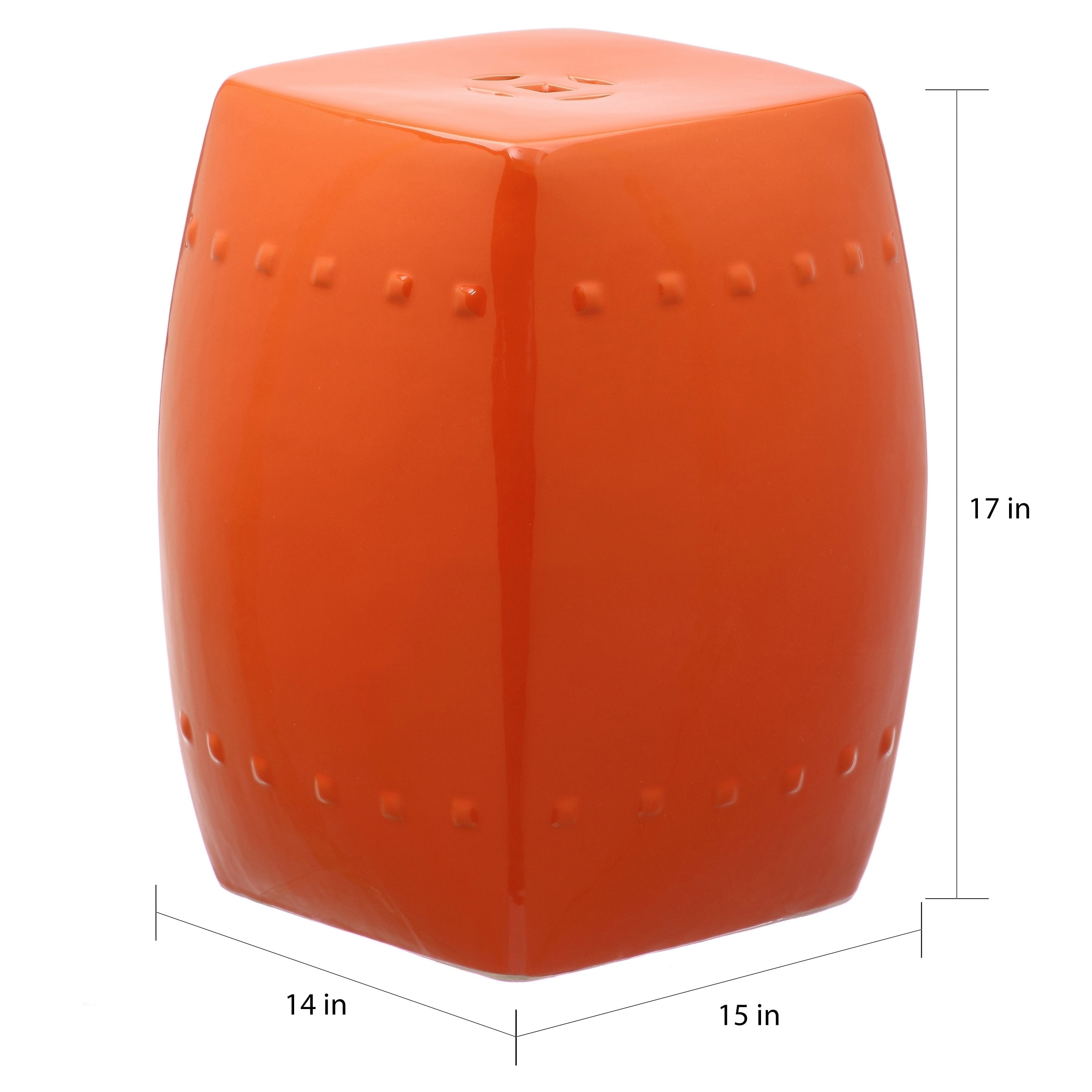 orange ceramic outdoor side table