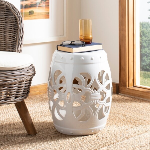 Safavieh Imperial Vine Antique White Garden Stool