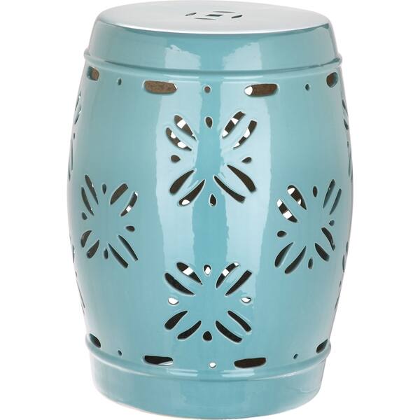 slide 2 of 2, SAFAVIEH Sakura Aqua Ceramic Decorative Garden Stool