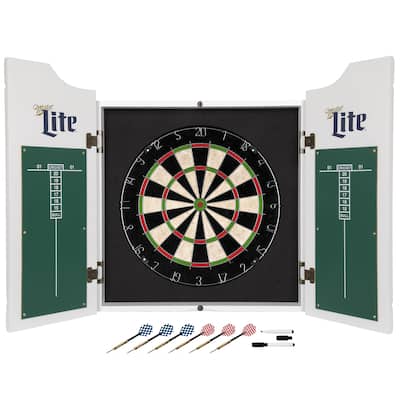 Vintage Miller Lite Dartboard Set with Chalk Board Scoreboads - 20.5" x 3.5" x 24.75"