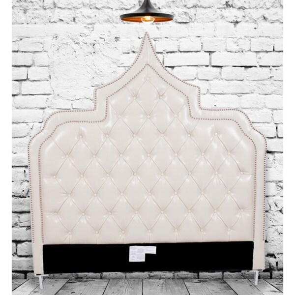 Shop Chic Home Casablanca Cream White Bonded Leather Buttontufted with