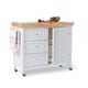 preview thumbnail 8 of 13, Simple Living Macaulay Natural Rubberwood Rolling Kitchen Island Cart