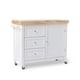 preview thumbnail 4 of 13, Simple Living Macaulay Natural Rubberwood Rolling Kitchen Island Cart