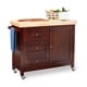 preview thumbnail 15 of 13, Simple Living Macaulay Natural Rubberwood Rolling Kitchen Island Cart