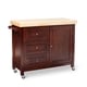 preview thumbnail 11 of 13, Simple Living Macaulay Natural Rubberwood Rolling Kitchen Island Cart