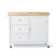 preview thumbnail 7 of 13, Simple Living Macaulay Natural Rubberwood Rolling Kitchen Island Cart