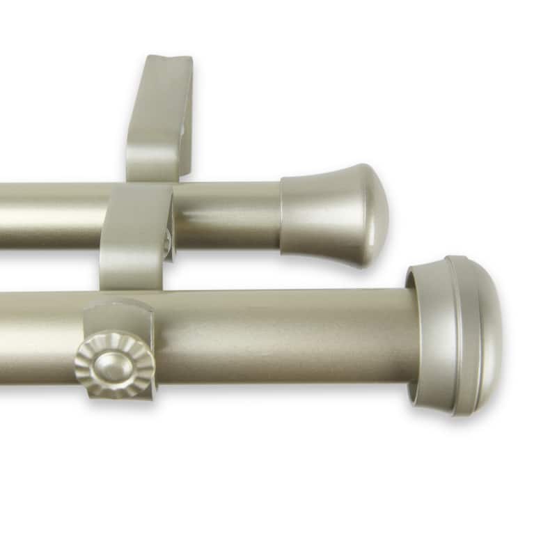 InStyleDesign Edison 1-inch Adjustable Double Drapery Rod 160-240 inch - 160 to 240 inch - Light gold