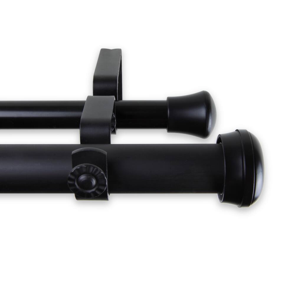 InStyleDesign Edison 1-inch Adjustable Double Drapery Rod 160-240 inch - 160 to 240 inch